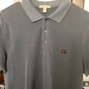 Burberry dark grey polo PLATE LOGO